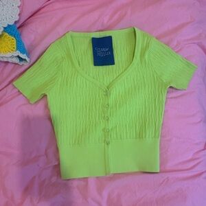 Simon Miller Neon green Lime Button up top